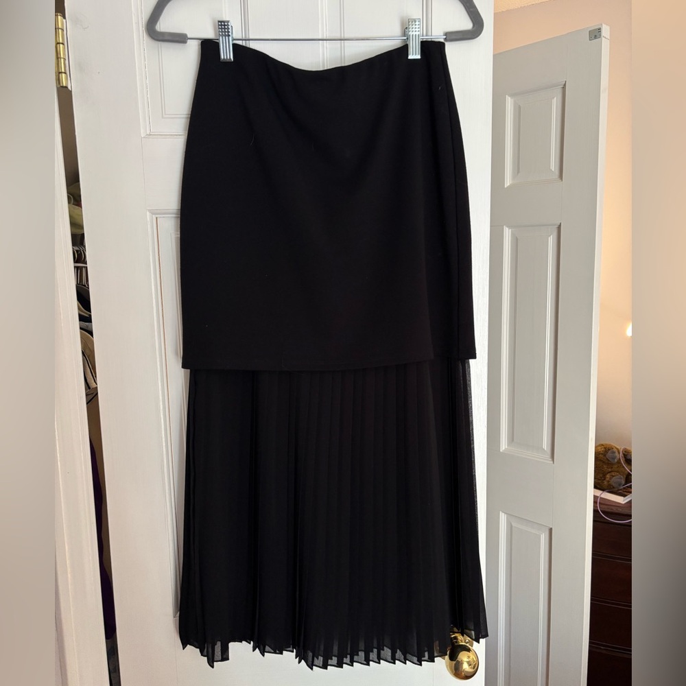 Bailey44 Black Accordion Midi Skirt